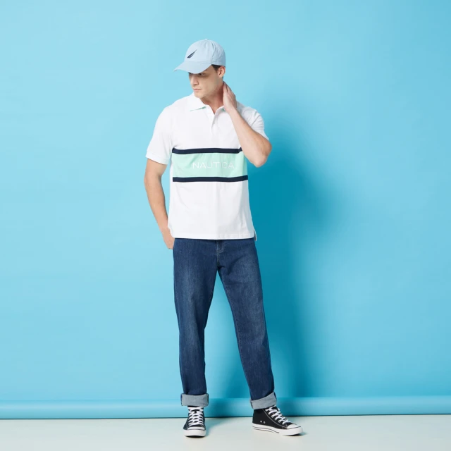 【NAUTICA】男裝 百搭條紋吸濕排汗長袖襯衫(白) 歷史價格詳細信息
