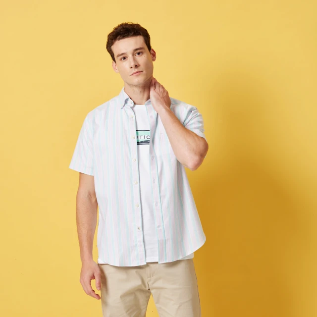 【NAUTICA】男裝 夏日清新條紋短袖POLO衫(海軍藍) 歷史價格詳細信息