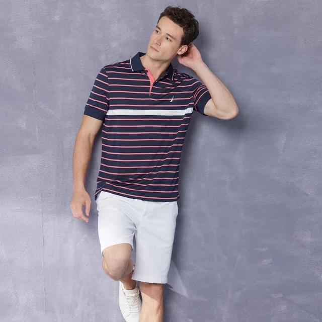 【NAUTICA】男裝 吸濕排汗細格紋短袖襯衫(藍色) 歷史價格詳細信息