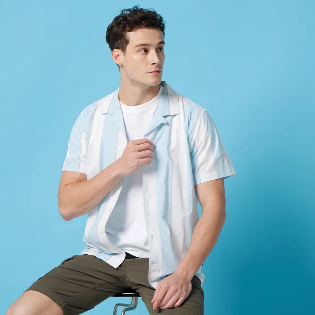 【NAUTICA】男裝 清新格紋短袖襯衫(藍色) 歷史價格詳細信息