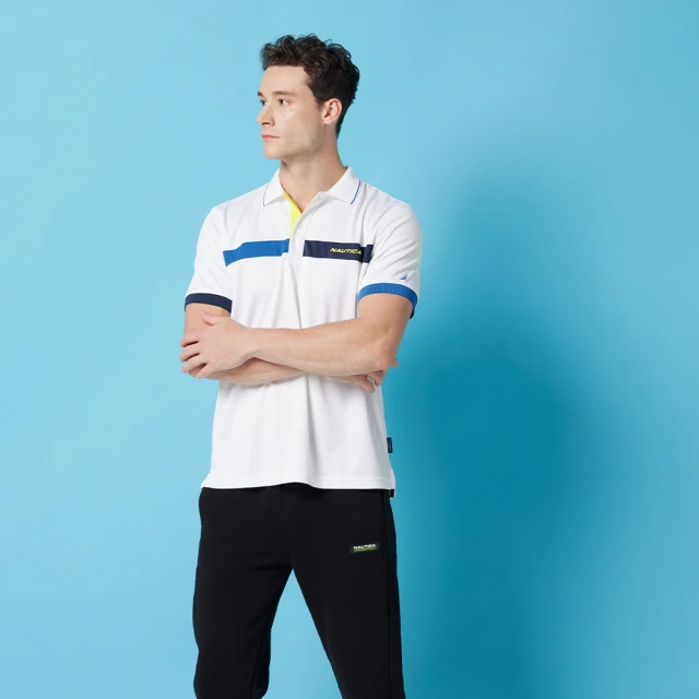 【NAUTICA】男裝 吸濕排汗簡約短袖襯衫(藍色) 歷史價格詳細信息