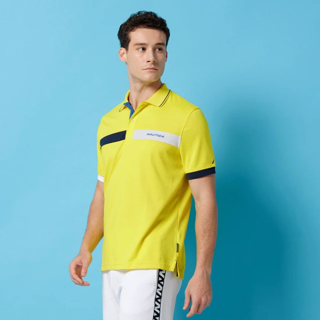 【NAUTICA】男裝 吸濕排汗跳色拼接短袖T恤(粉色) 歷史價格詳細信息