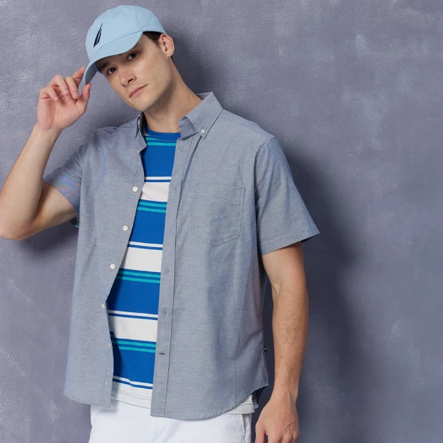 【NAUTICA】男裝 舒適拼接休閒短袖T恤(藍色) 歷史價格詳細信息