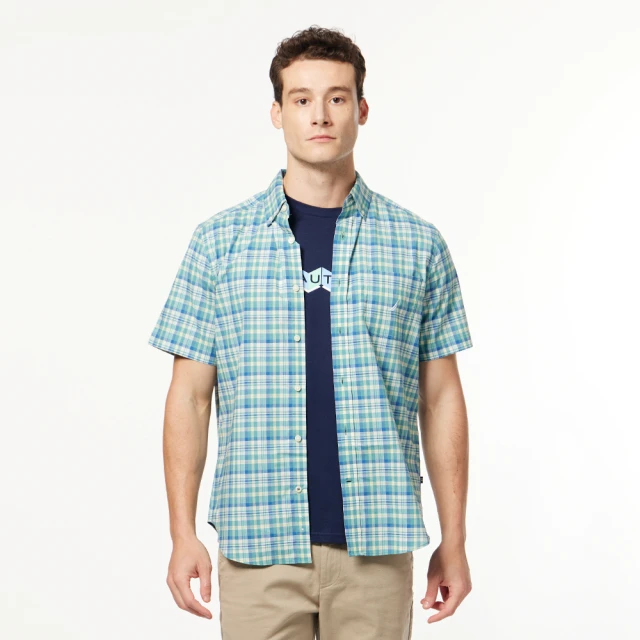 【NAUTICA】男裝 舒適拼接休閒短袖T恤(藍色) 歷史價格詳細信息