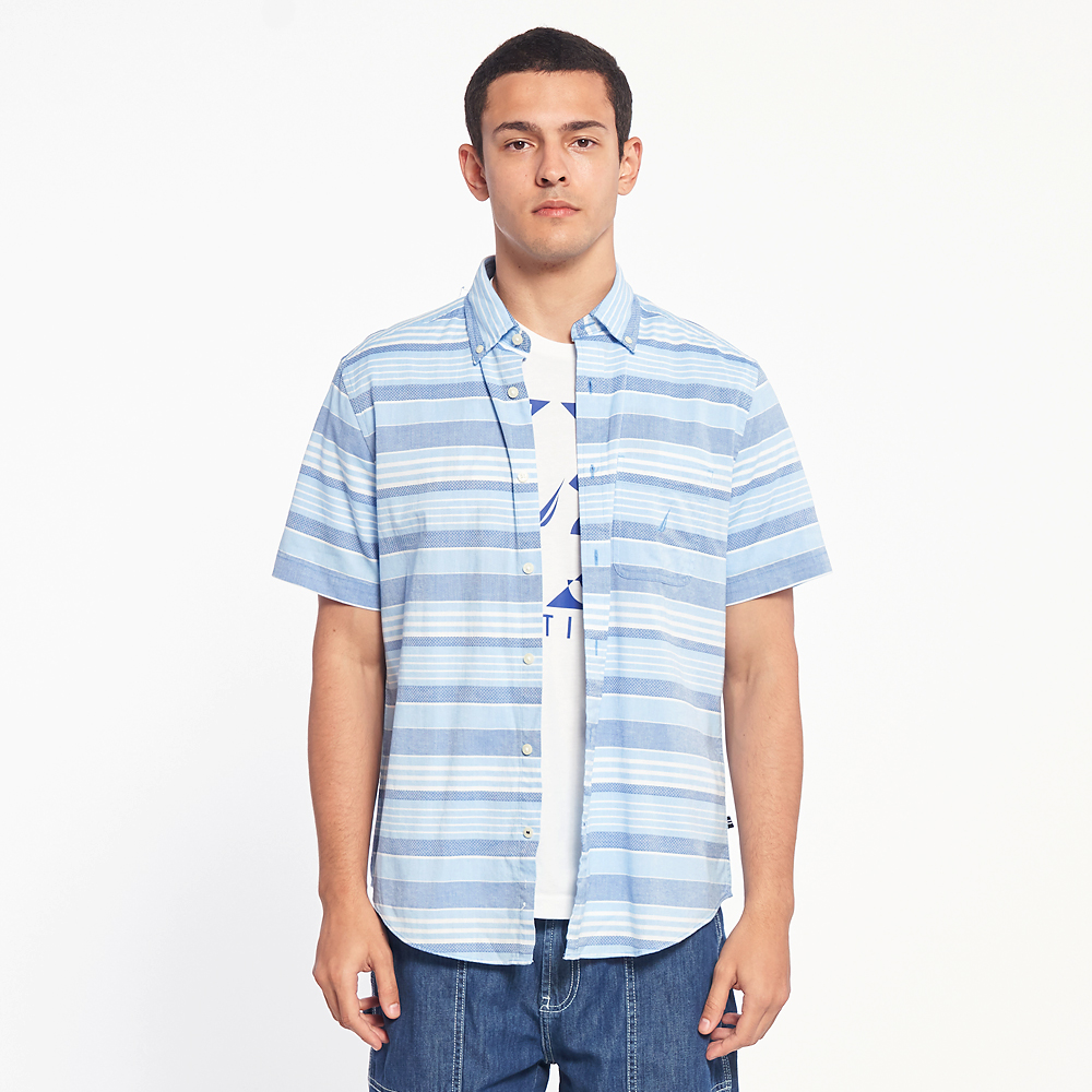 【NAUTICA】男裝 吸濕排汗跳色拼接短袖T恤(粉色) 歷史價格詳細信息