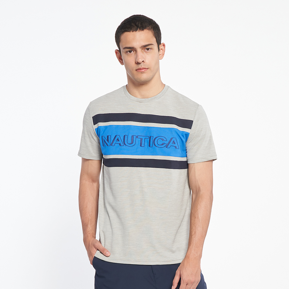 【NAUTICA】男裝 吸濕排汗簡約短袖襯衫(藍色) 歷史價格詳細信息