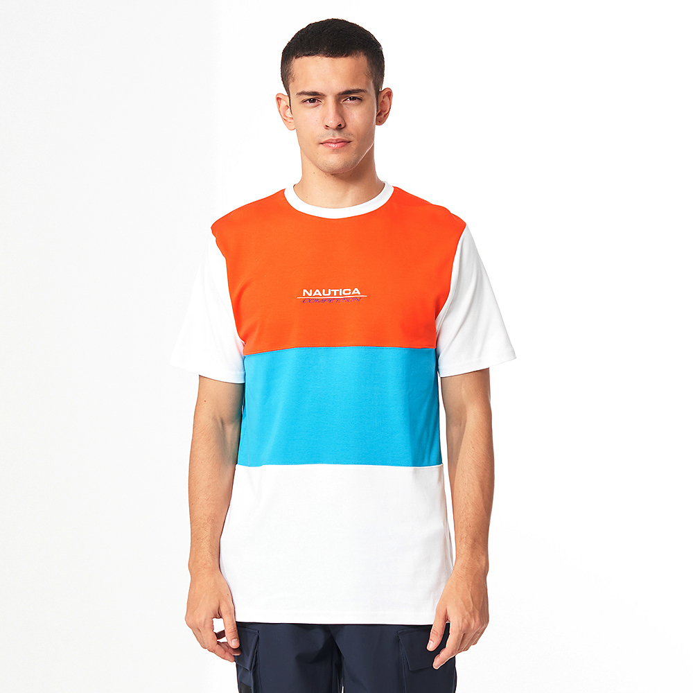 【NAUTICA】COMPETITION男裝撞色LOGO短袖T恤(深藍) 歷史價格詳細信息
