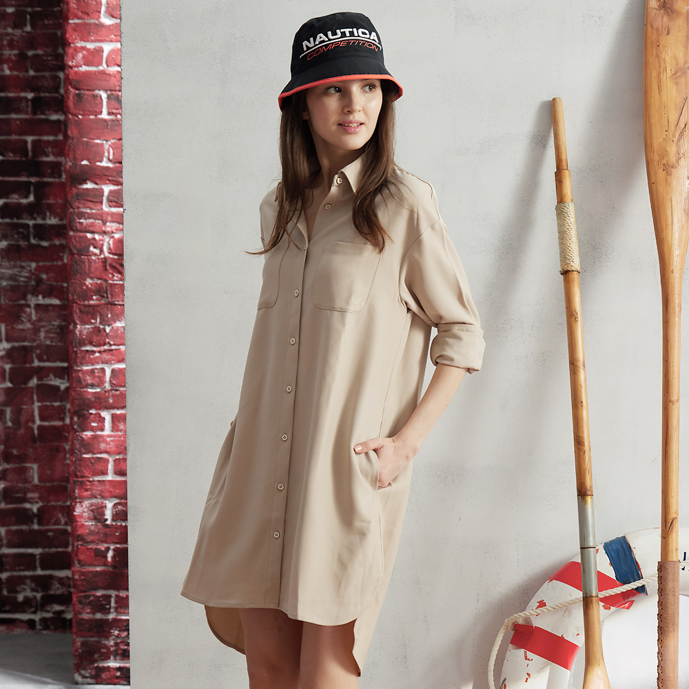 nautica 米色藍棕白格紋長袖襯衫,純棉,尺寸M,肩寬46cm,胸寬56cm,降價大出清 歷史價格詳細信息