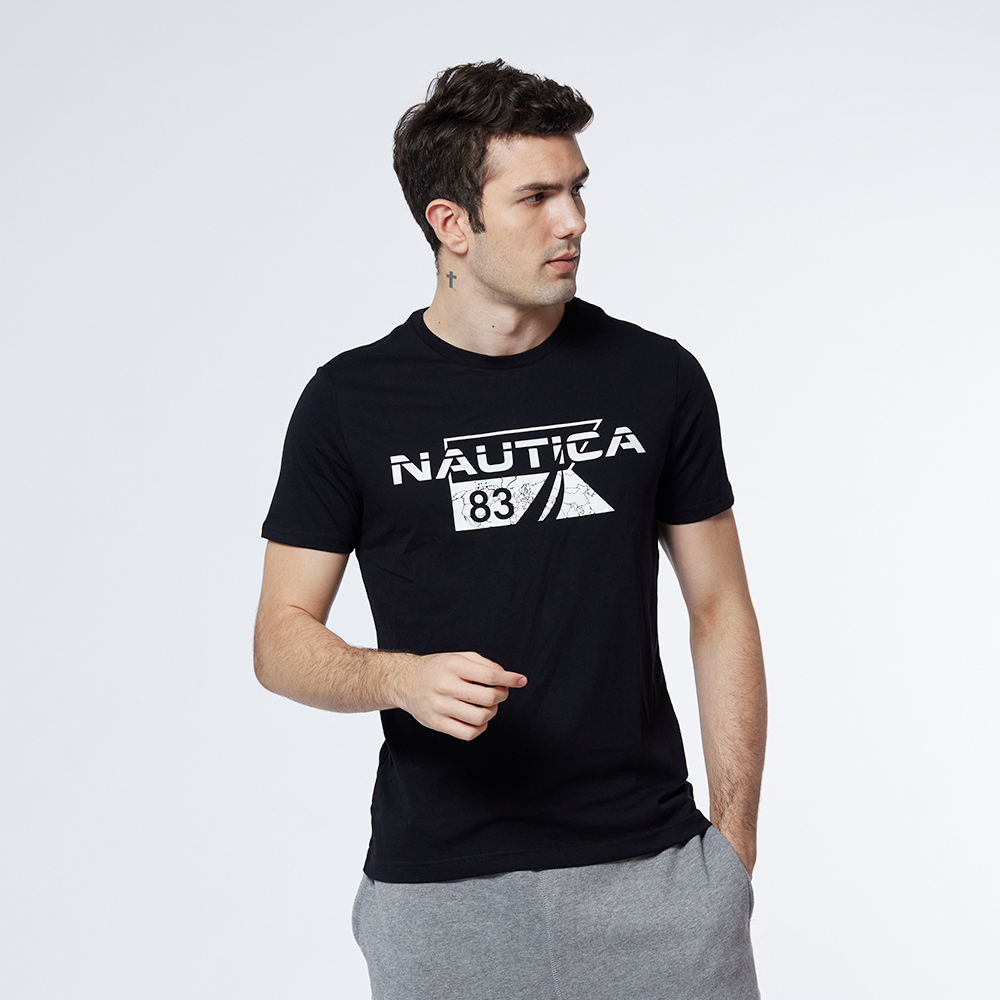 【NAUTICA】男裝 旗語圖騰純棉短袖T恤(白色) 歷史價格詳細信息