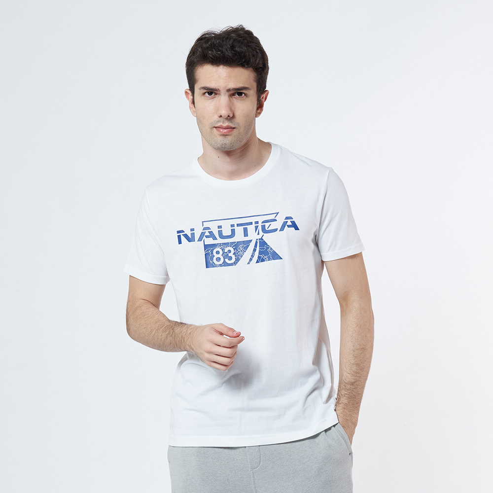 【NAUTICA】男裝 旗語圖騰純棉短袖T恤(白色) 歷史價格詳細信息