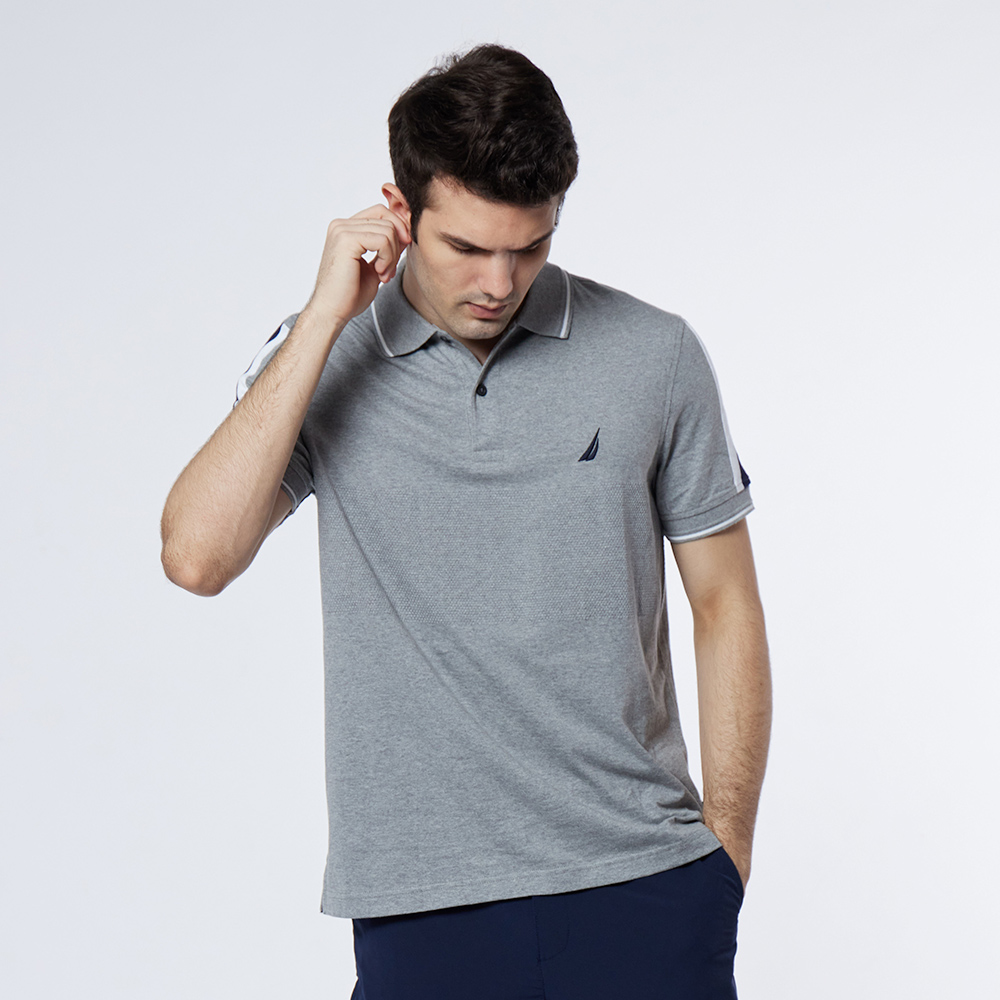 【NAUTICA】男裝 運動風撞色拼接造型短袖POLO衫(白色) 歷史價格詳細信息