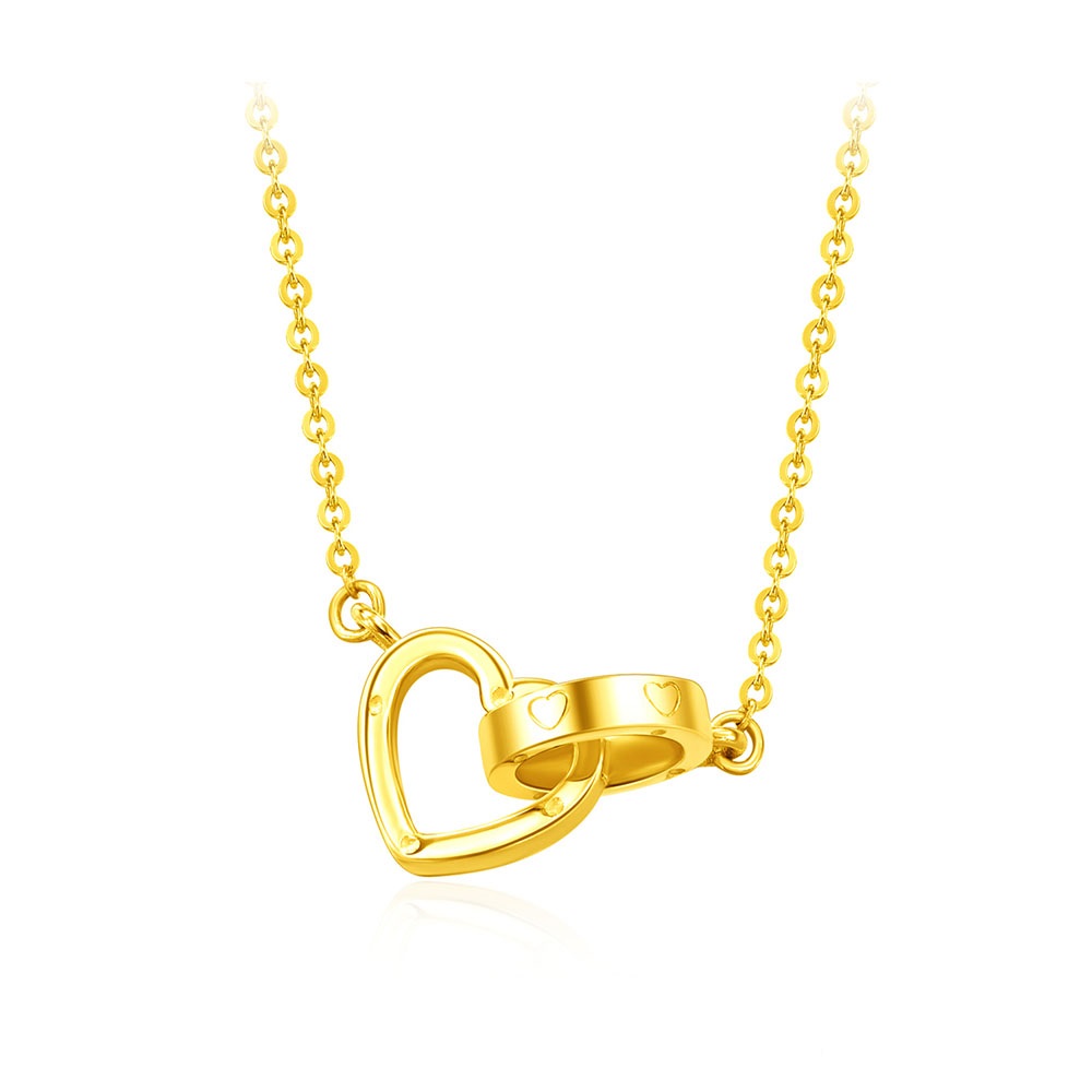 【周大福】LIT系列 心型雙圈黃金項鍊(15吋) 歷史價格詳細信息