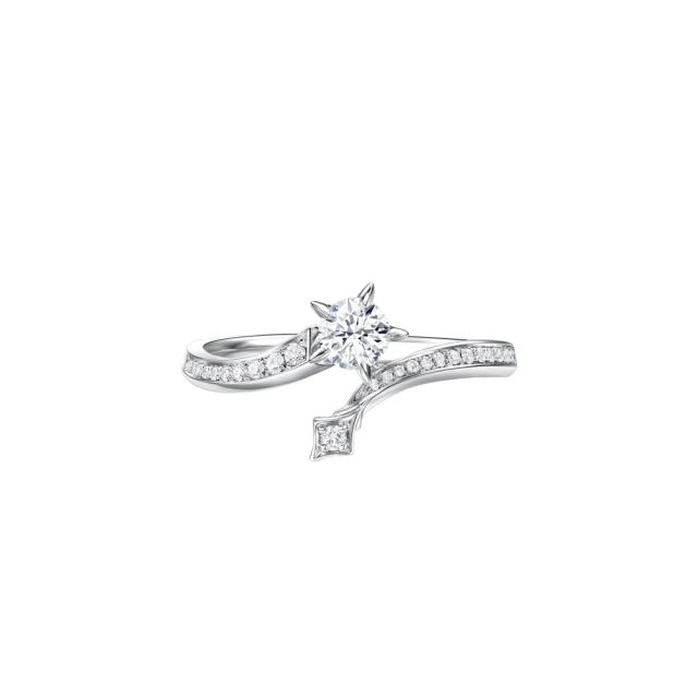 戒指周-大-福PT950鉑金經典六爪鉆戒女輕奢18k白金結婚訂婚戒指禮物 歷史價格詳細信息