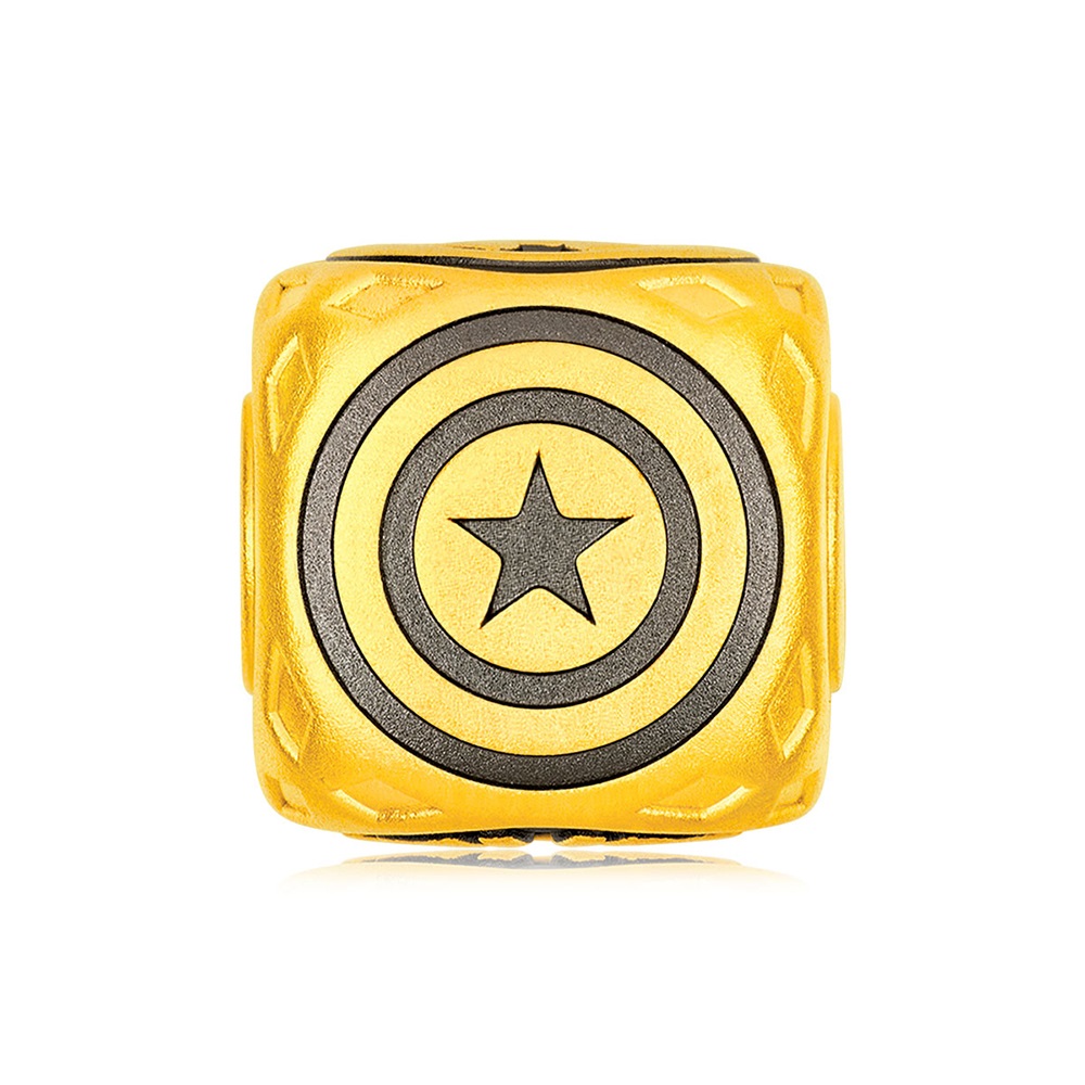 【周大福】漫威MARVEL系列 Q版美國隊長盾牌黃金路路通串珠 歷史價格詳細信息