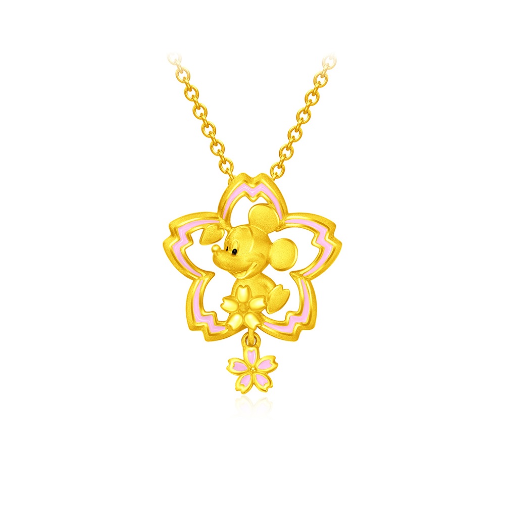 迪士尼櫻花米奇墜 黃金墬子 黃金墬飾 純金墬子 金飾墬子 重0.40錢 G016951 可使用五倍卷 JF板橋金進鋒珠寶 歷史價格詳細信息