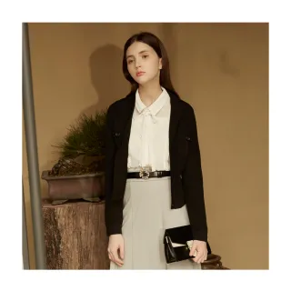 【en-suey 銀穗】翻領繡花邊抽皺上衣-女 歷史價格詳細信息