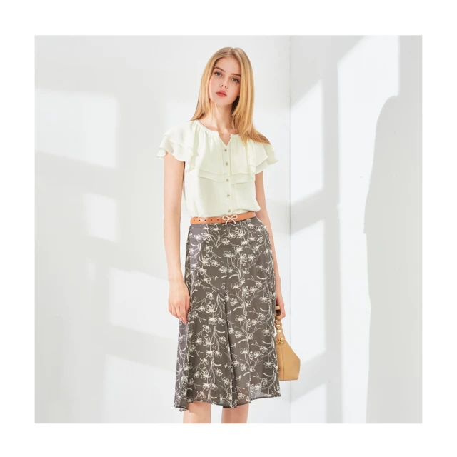 【en-suey 銀穗】浪漫荷葉袖針織上衣-女 歷史價格詳細信息