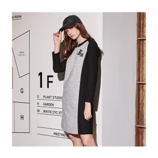 個性字母貼布繡羅紋開衩寬鬆圓領長上衣(紅.綠L-3L)-X347熊衣褲語 歷史價格詳細信息