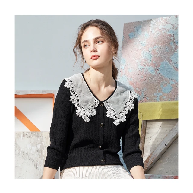 【en-suey 銀穗】浪漫荷葉袖針織上衣-女 歷史價格詳細信息