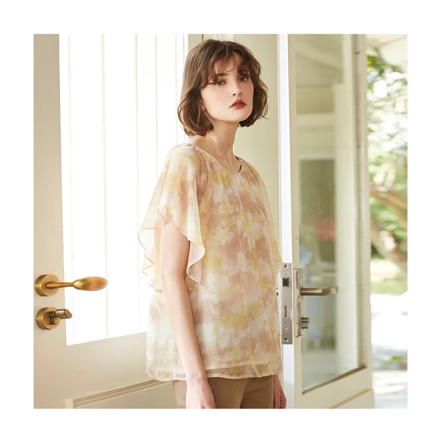 【en-suey 銀穗】浪漫荷葉袖針織上衣-女 歷史價格詳細信息