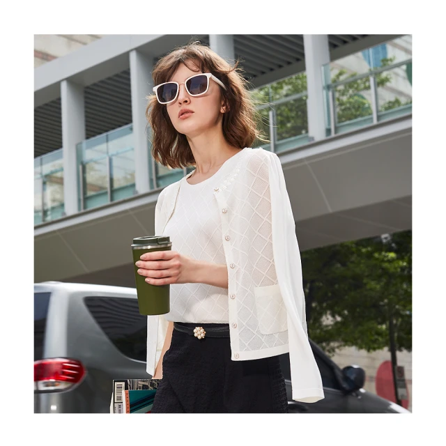 【en-suey 銀穗】菱格組織套裝針織背心-女 歷史價格詳細信息