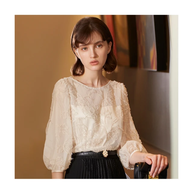 【en-suey 銀穗】浪漫荷葉袖針織上衣-女 歷史價格詳細信息