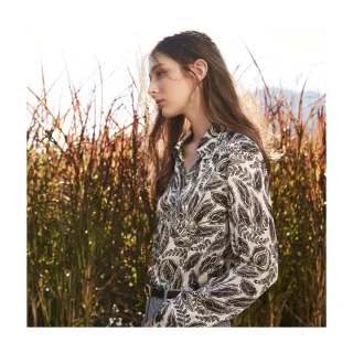 【Diffa】黑白花拉克蘭袖綁帶上衣-女 歷史價格詳細信息