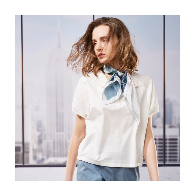 【Diffa】拉克蘭袖荷葉領綁帶上衣-女 歷史價格詳細信息