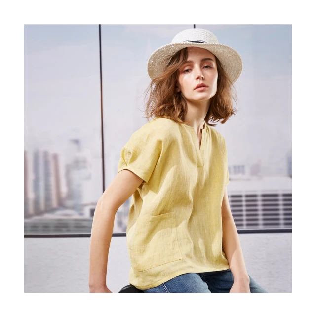 【Diffa】棉麻混紡立領短袖上衣-女 歷史價格詳細信息