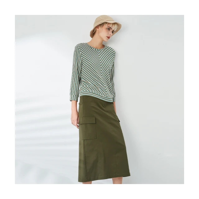 【Diffa】裝飾釦鬆緊腰寬襬長裙-女 歷史價格詳細信息