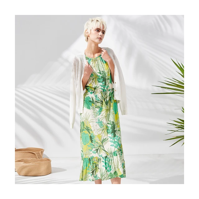 【Diffa】裝飾釦鬆緊腰寬襬長裙-女 歷史價格詳細信息