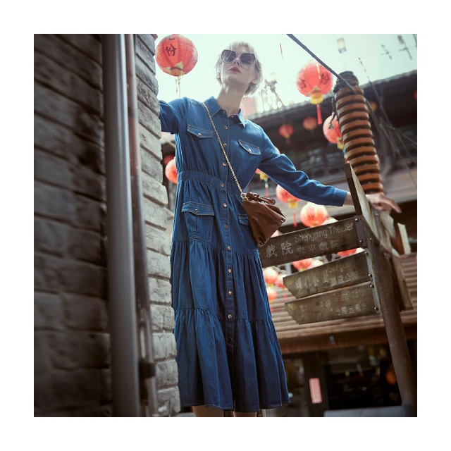 【Diffa】裝飾釦鬆緊腰寬襬長裙-女 歷史價格詳細信息