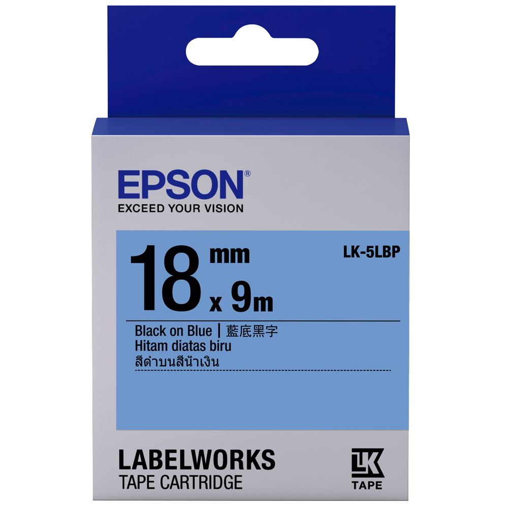 EPSON LK-5LBP C53S655406 粉彩系列藍底黑字標籤帶(寬度18mm) 歷史價格詳細信息