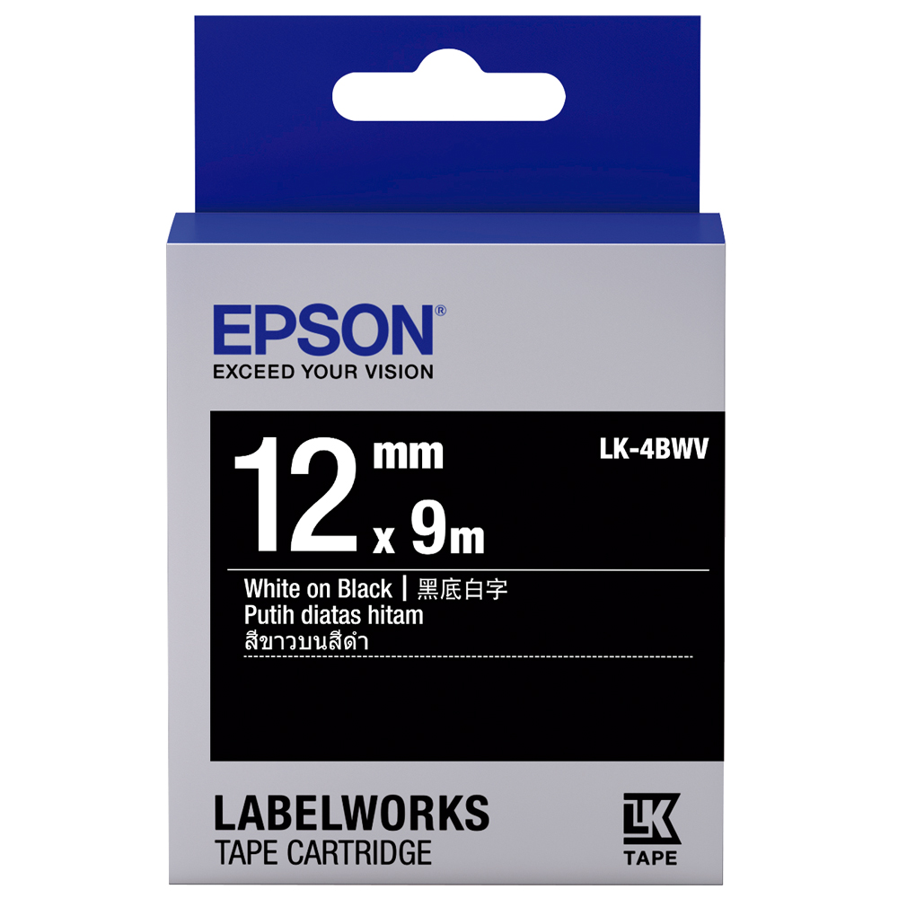 EPSON LK4BWV 副廠黑底白字標籤帶 12mm 歷史價格詳細信息