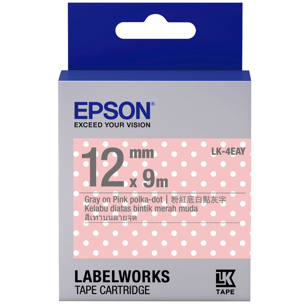 【EPSON】標籤帶 粉漾綾格底黑字/12mm(LK-4CBY) 歷史價格詳細信息
