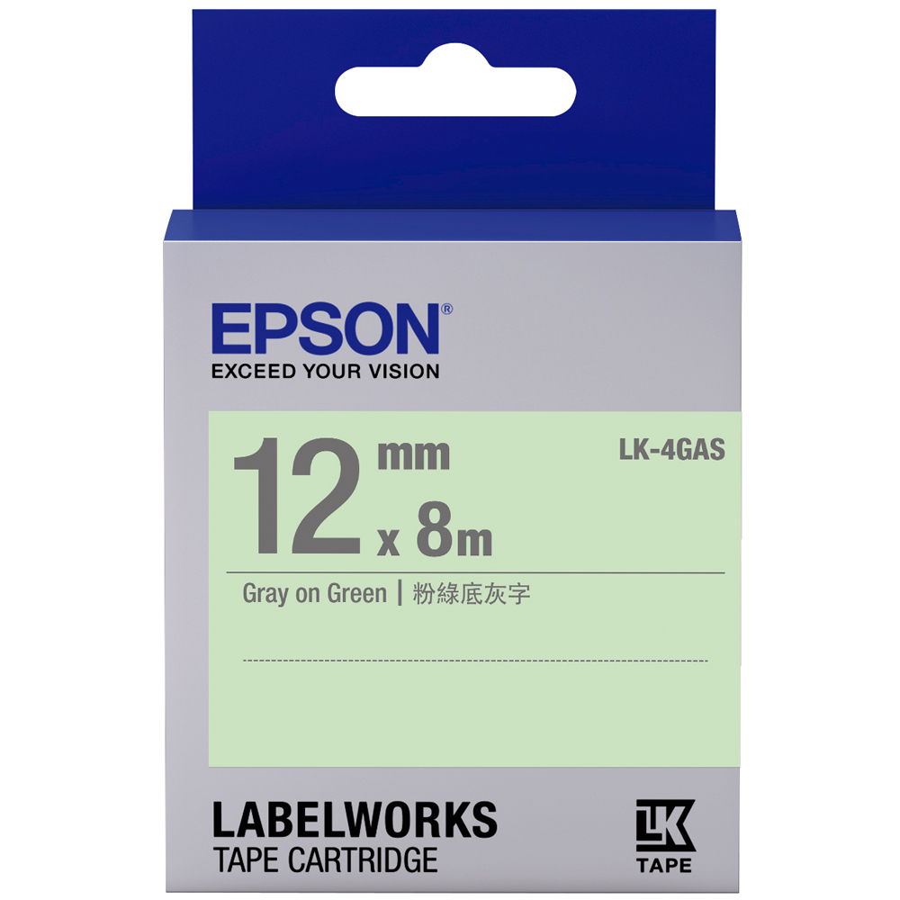 EPSON LK-4GAS C53S654423 淡彩系列綠底灰字標籤帶(寬度12mm) 歷史價格詳細信息