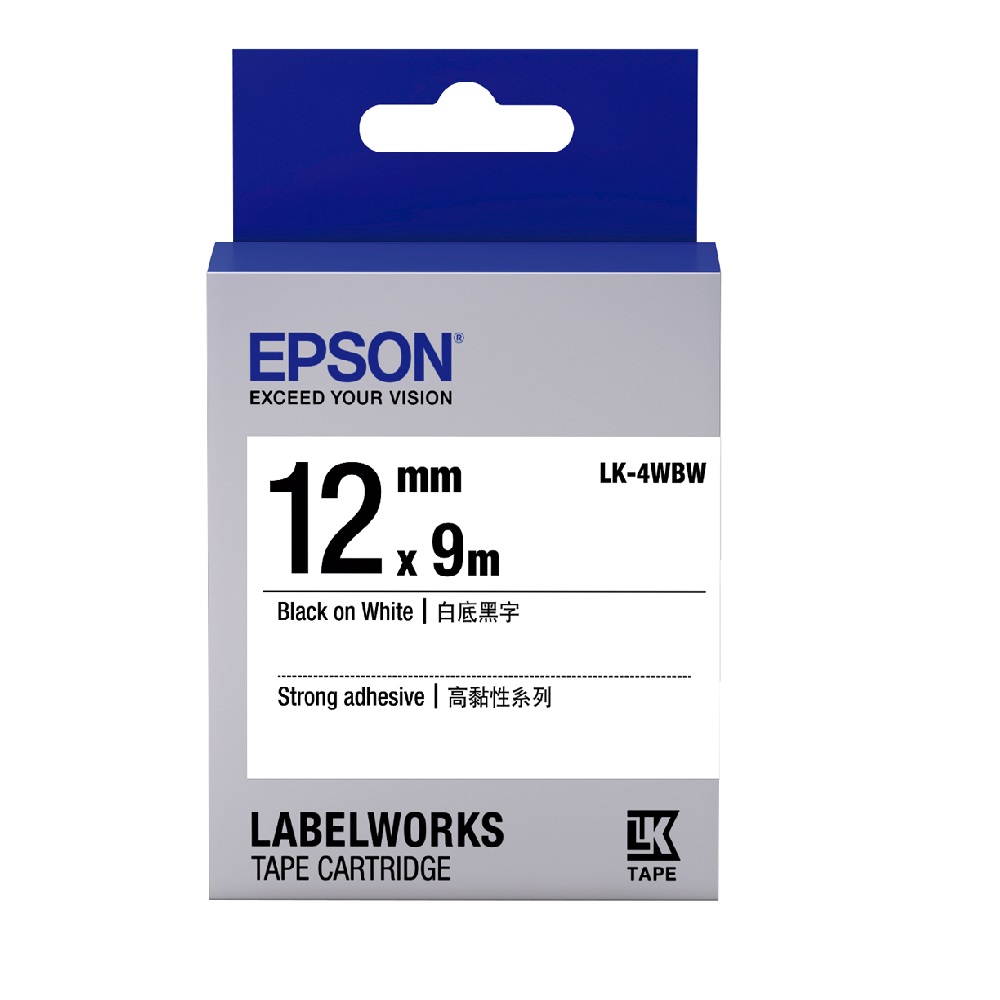 EPSON LK-4WBW C53S654410 高黏性系列白底黑字標籤帶(寬度12mm) 歷史價格詳細信息