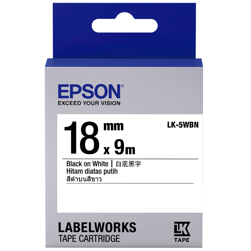 EPSON LK-5WBN C53S655401 一般系列白底黑字標籤帶(寬度18mm) 歷史價格詳細信息