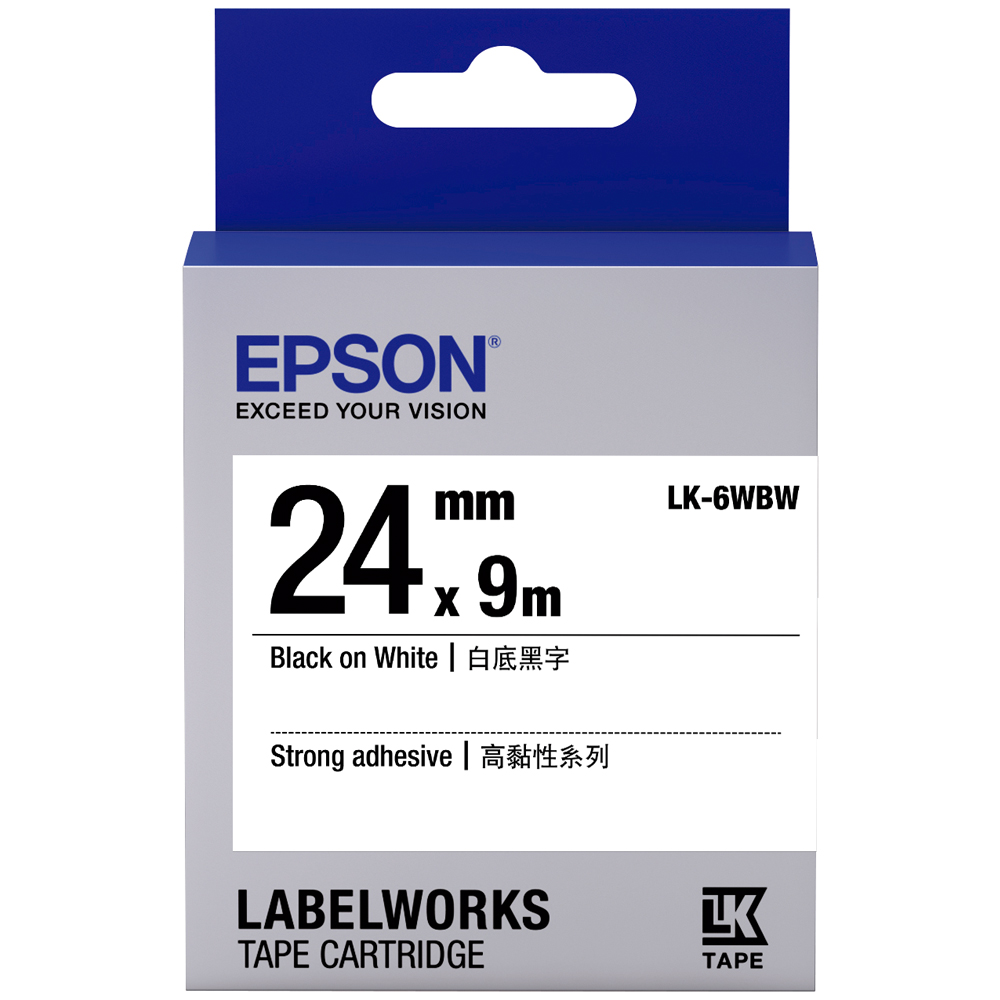 EPSON LK-6WBW C53S656407 高黏性系列白底黑字標籤帶  寬度24mm 歷史價格詳細信息