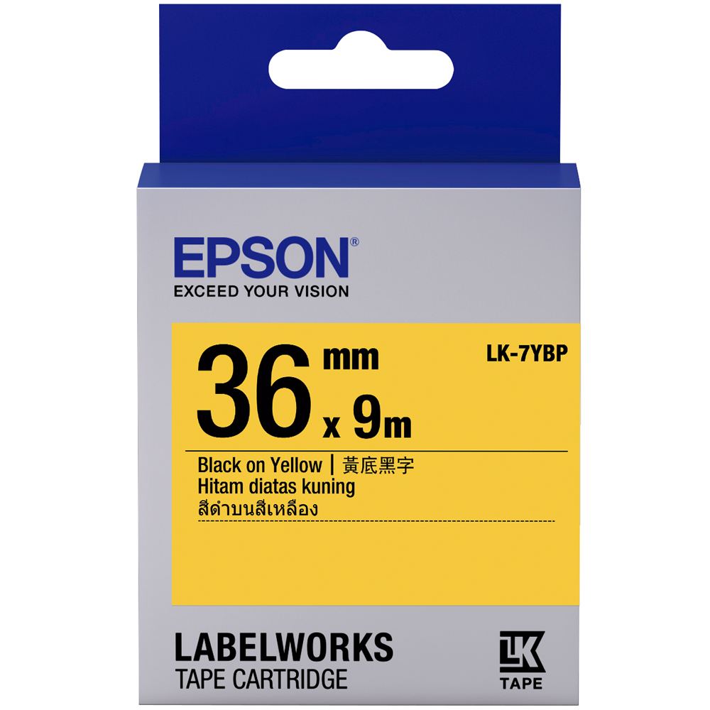 EPSON LK-7YBP 黃底黑字 粉彩系列 原廠標籤帶 寬度36mm 歷史價格詳細信息