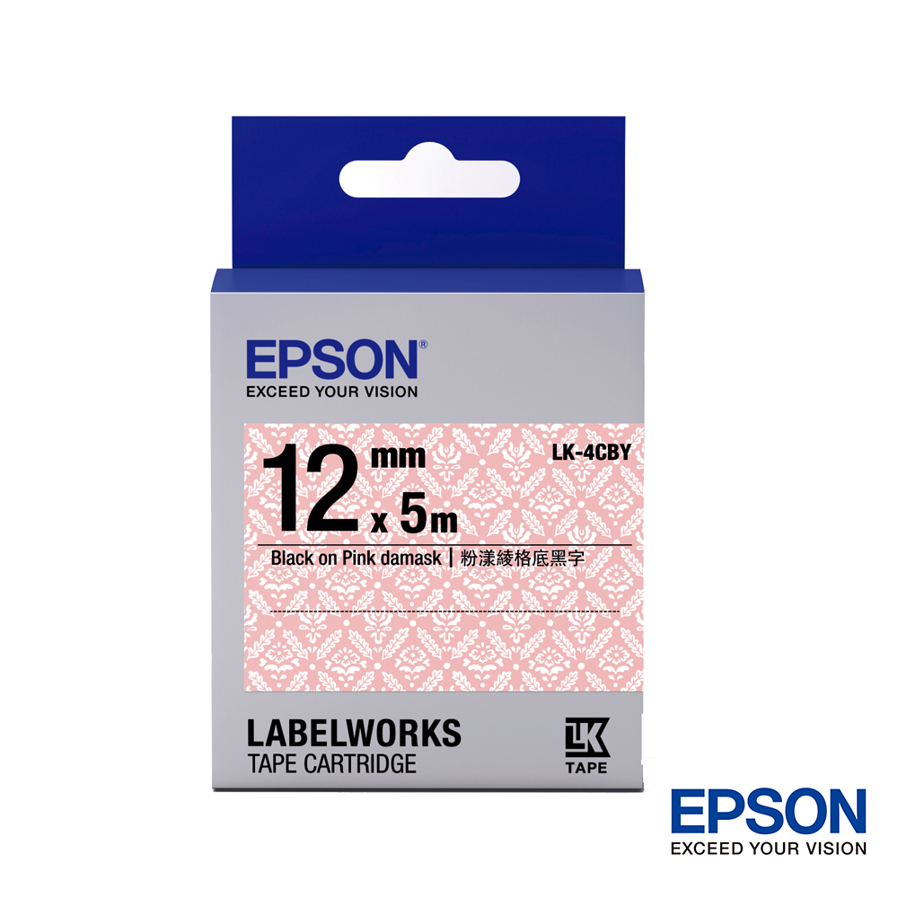 EPSON LK-4CBY S654462 (Pattern系列)粉漾綾格底黑字12mm 歷史價格詳細信息