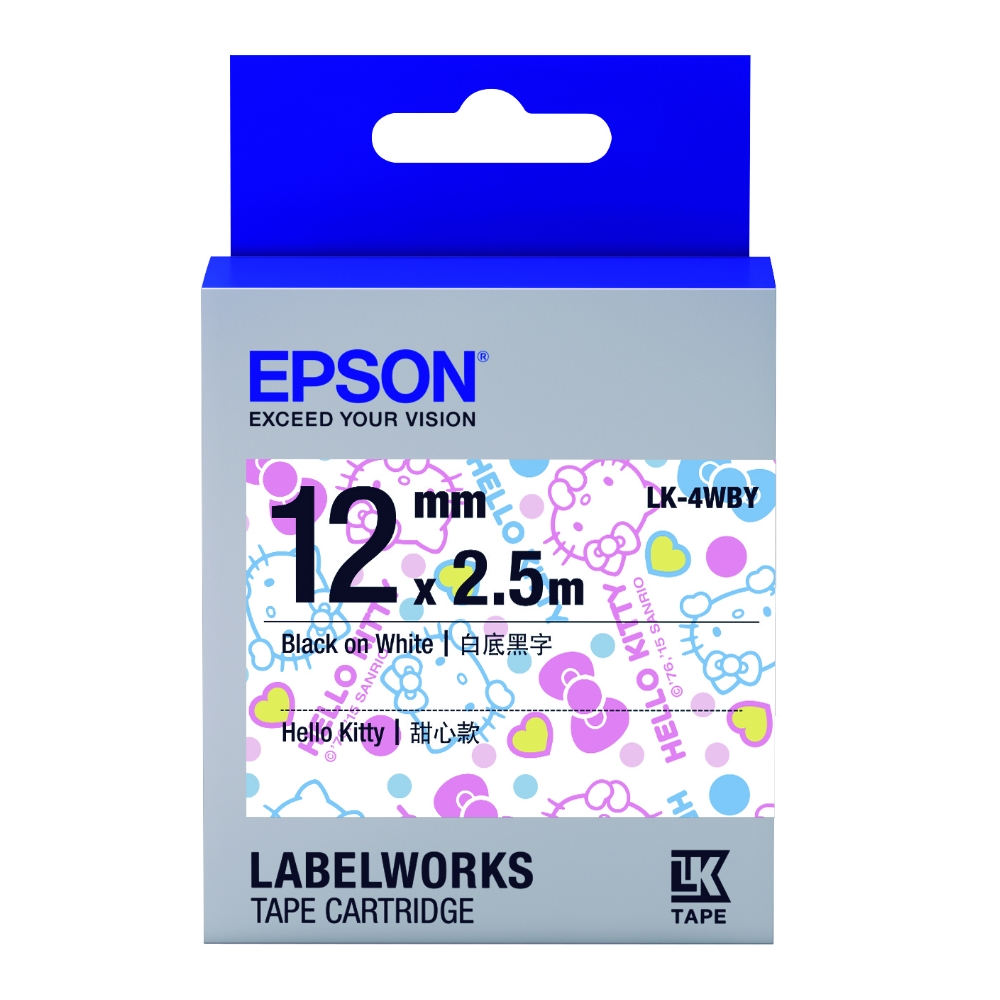 EPSON LK-4WBY(LC-4WBY) Hello Kitty甜心款白底黑字標籤帶(寬度12mm) 歷史價格詳細信息