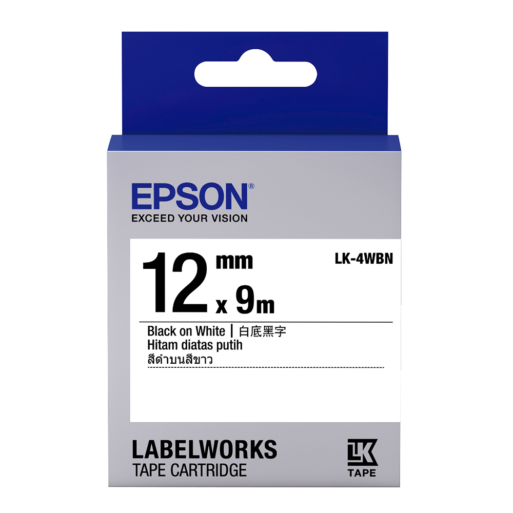 EPSON LK-4WBN(12mm)白底黑字一般標籤帶 歷史價格詳細信息