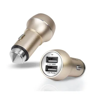 【aibo】車充 2USB 3.1A 銀 AF609 車窗擊破器 12V/24V(車麗屋) 價格比較,價格查詢,歷史價格詳細信息