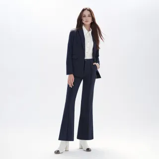 MOMA 藍黑菱格紋線條前下襬層次不規則側拉鍊鬆緊腰圍長裙 / 36 / 2355 歷史價格詳細信息