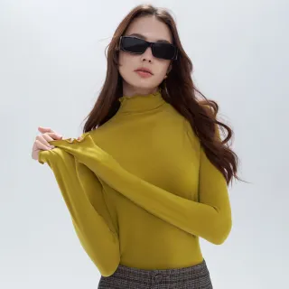 打底木耳邊半高領長袖T恤秋冬女裝內搭薄款打底衫上衣 歷史價格詳細信息