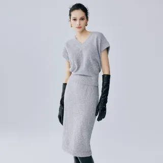 【MOMA】V領荷葉雪紡洋裝(深藍色) 歷史價格詳細信息