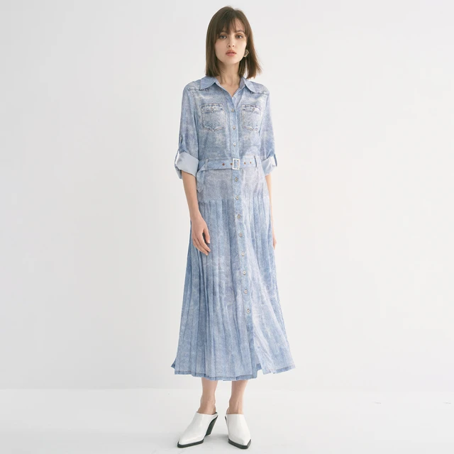 【MOMA】牛仔拼接小香風洋裝(藍色) 歷史價格詳細信息
