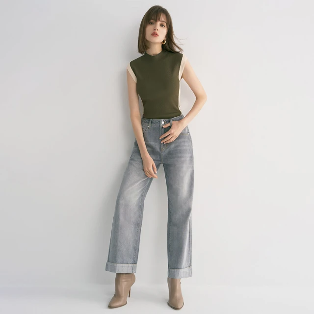 【MOMA】高腰跳色雙釦合身鉛筆裙(兩色) 歷史價格詳細信息