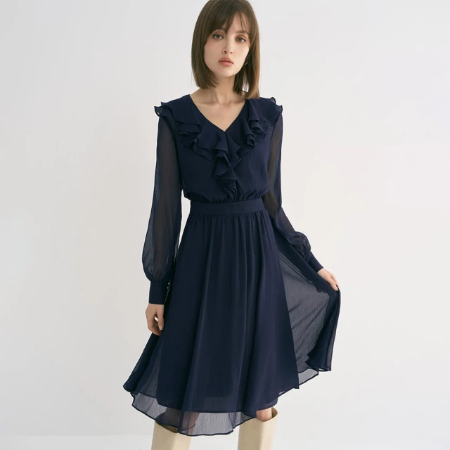 【MOMA】荷葉波浪V領上衣(杏色) 歷史價格詳細信息